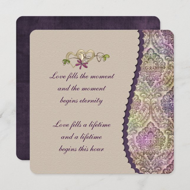 Einladung von Damask Border (Vorne/Hinten)