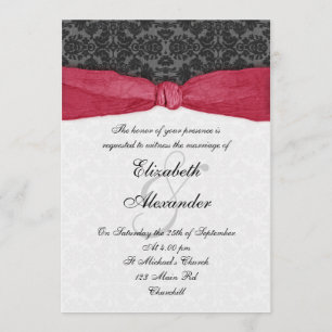 Einladung von Damask Ribbon - Rot