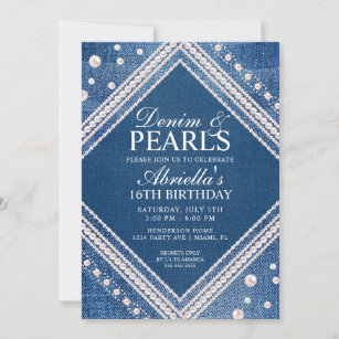 Einladung von Denim und Pearls