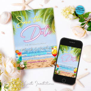 Einladung von Destination Beach Hochzeit Save the 