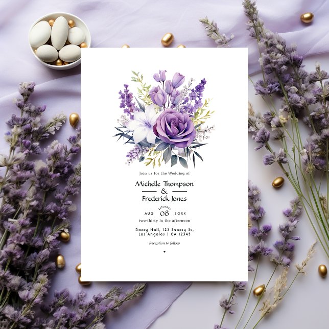 Einladung von Digital Lavender Floral Wedding (Von Creator hochgeladen)