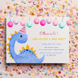 Einladung von Dino Party Kindergeburtstag