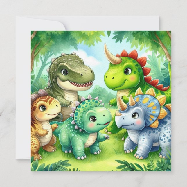 Einladung von Dinosauriern (Vorderseite)