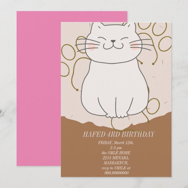 Einladung von Dirty 3.-Y Dritter Geburtstag (Vorne/Hinten)