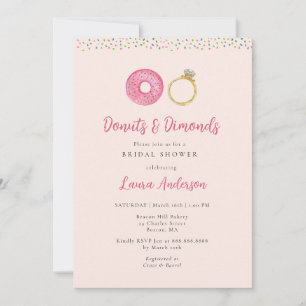 Einladung von Donuts und Diamonds Bridal Dusche