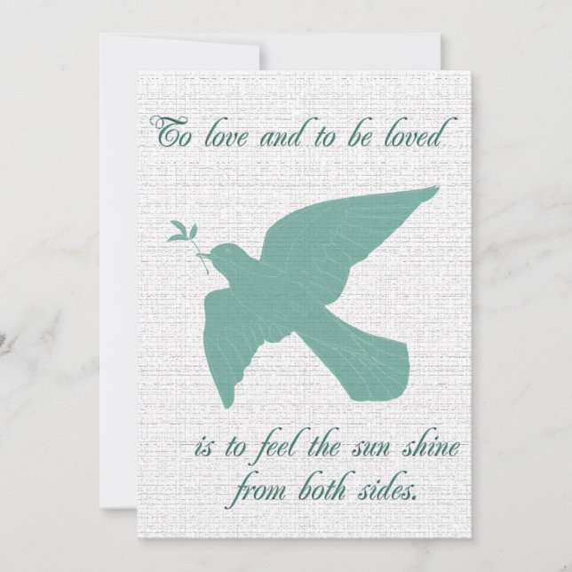Einladung von Dove aqua und weiß Hochzeit (Vorderseite)