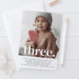 Einladung von drei Fotos zum Geburtstag