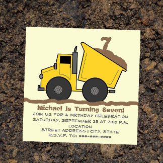 Einladung von Dump Truck zum Geburtstag