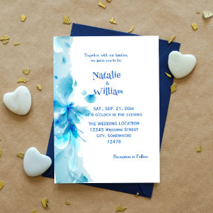 Einladung von Dusty Blue and White Floral Wedding