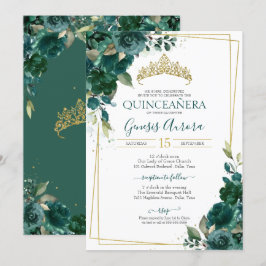 Einladung von Emerald Green Floral von Quinceañera