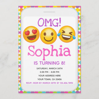 Einladung von Emoji Birthday