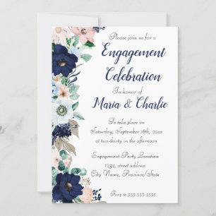 Einladung von engagierten Parteien Elegante Floral