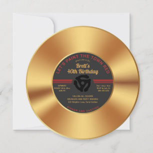Einladung von Erwachsenen mit Vintagem Gold-Record