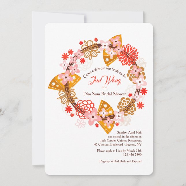 Einladung von Fans und Blume (Vorderseite)