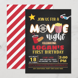 Einladung von Film Birthday - Rot