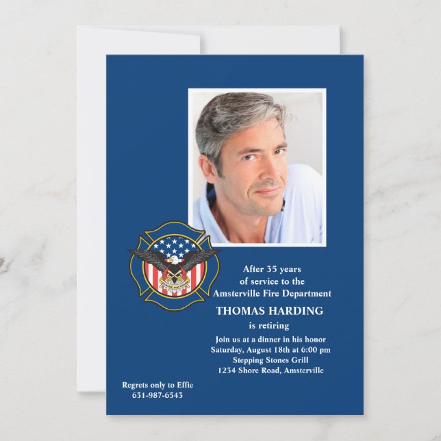 Einladung von Fireman zum Ruhestand (Vorderseite)