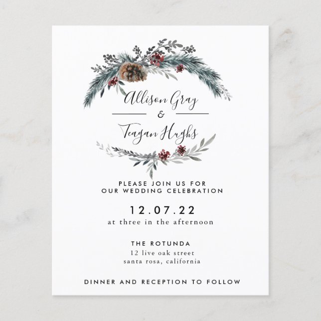 Einladung von Floral Wreath | Flyer Haushalt (Vorderseite)