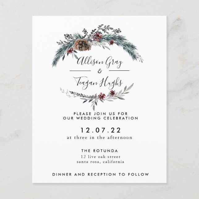 Einladung von Floral Wreath | Flyer Haushalt (Vorne)