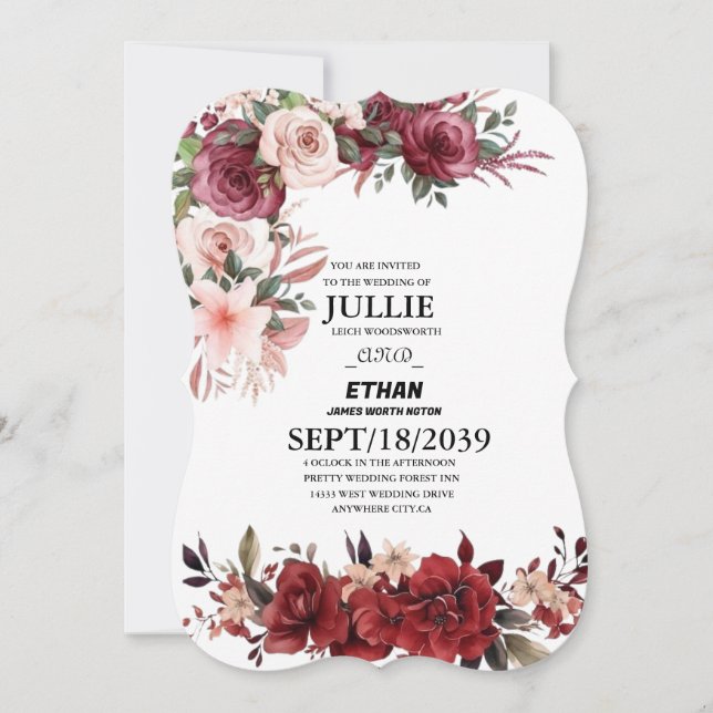 Einladung von Foto Hochzeit (Vorderseite)