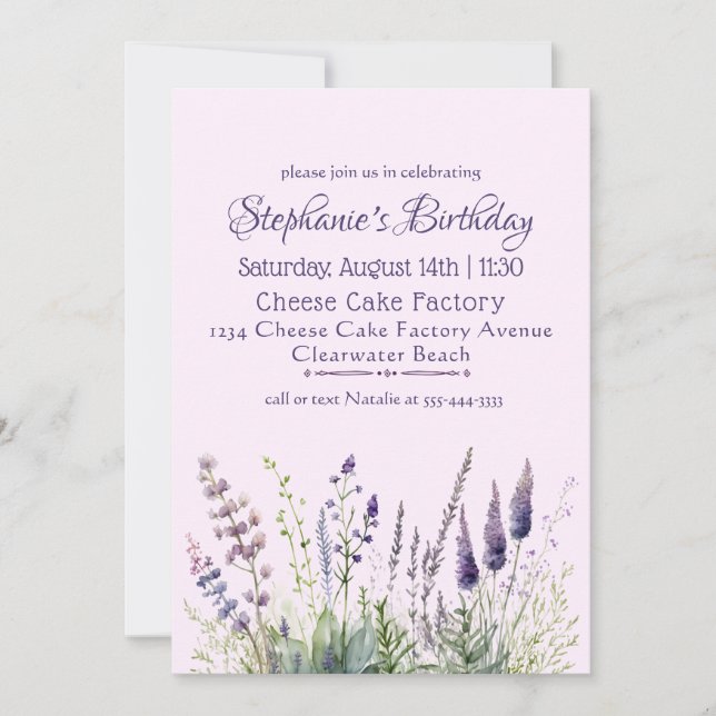 Einladung von Frauen zum Geburtstag (Vorderseite)