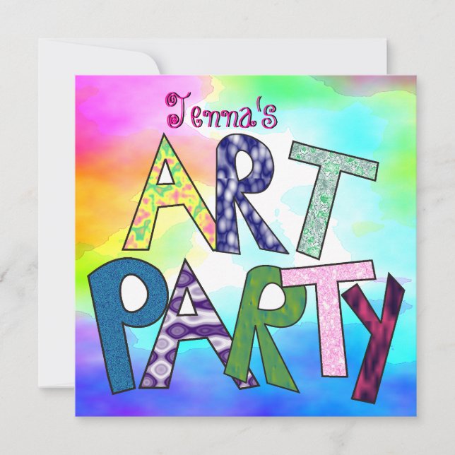 Einladung von Funky Letters zum Geburtstag (Vorderseite)