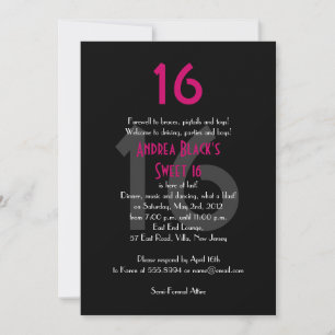 Einladung von Funky Pink und Black Sweet zum 16. G