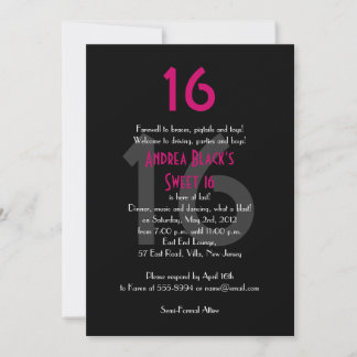 Einladung von Funky Pink und Black Sweet zum 16. G