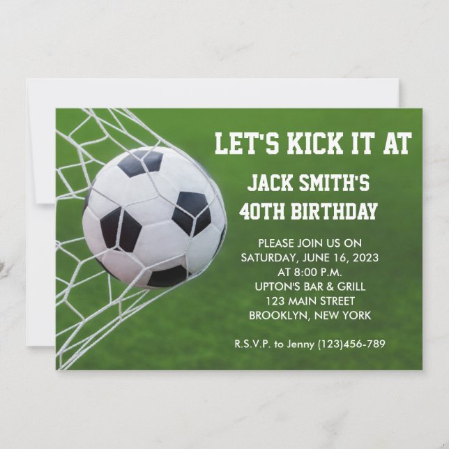 Einladung von Fußball Custom zum Geburtstag (Vorderseite)