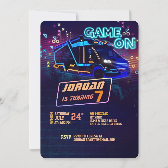 Einladung von Gamer Truck (Vorderseite)