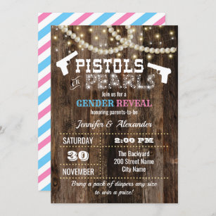 Einladung von Gender Reveal Pistols oder Perlen