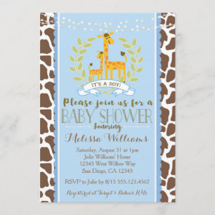 Einladung von Giraffe Boy Blue Baby