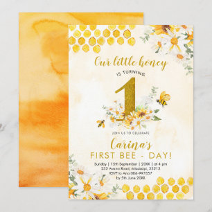 Einladung von Girl Bee zum ersten Geburtstag