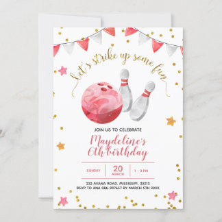 Einladung von Girl Bowling Birthday