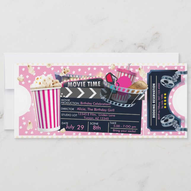Einladung von Girl Movie Night (Vorderseite)