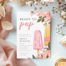 Einladung von Girl Ready to Pop Babydusche