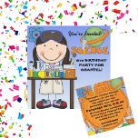 Einladung von Girl Science zum Geburtstag<br><div class="desc">Ein Mädchen im Science-Labrador,  umgeben von Teströhren,  Beakers und Bereichen,  die Sie anpassen können,  bevor Sie sich über bunte Science-Thema Geburtstagsfeier Einladungen! Wenn Ihr Kind Lieben Wissenschaft und will eine verrückte Wissenschaftler Geburtstagsparty,  werden Sie Liebe unser leicht anzupassen Wissenschaft Geburtstag lädt!</div>