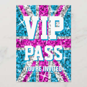 Einladung von Glitz UK Pink "VIP PASS"