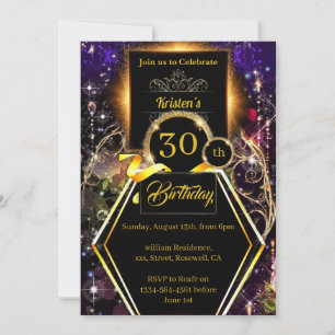 Einladung von Gold und Black zum Geburtstag