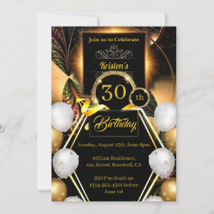Einladung von Gold und Black zum Geburtstag