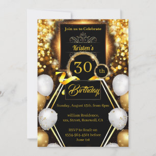 Einladung von Gold und Black zum Geburtstag