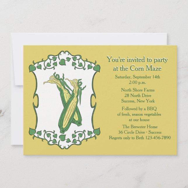 Einladung von Goldenem Mais (Vorderseite)