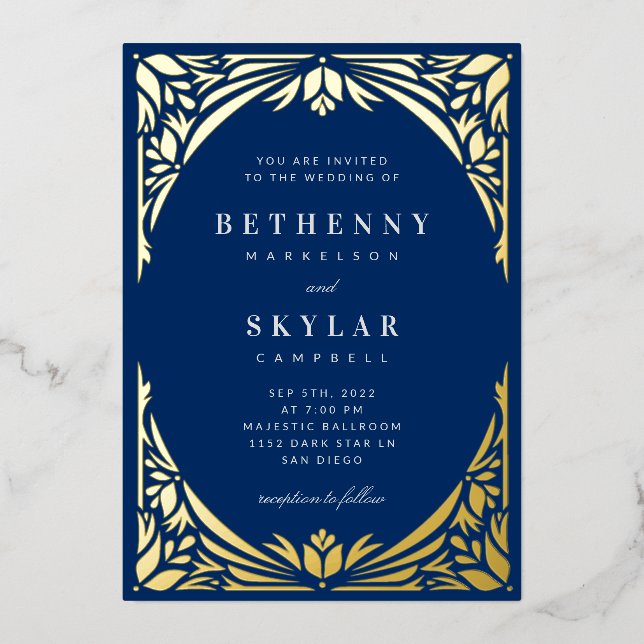 Einladung von Goldleaf Gilded Age Foil (Vorderseite)