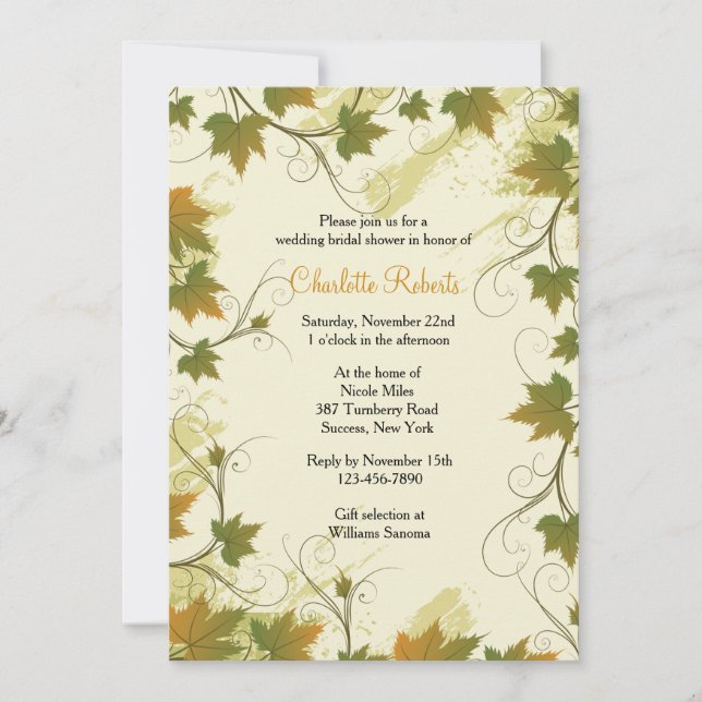 Einladung von Grapevin-Rahmen (Vorderseite)