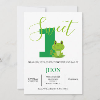 Einladung von Green Frog Birthday Party