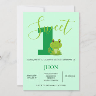 Einladung von Green Frog Birthday Party