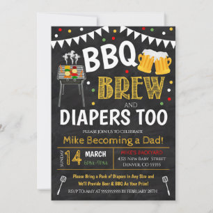 Einladung von Grillen and Beer Baby Shower