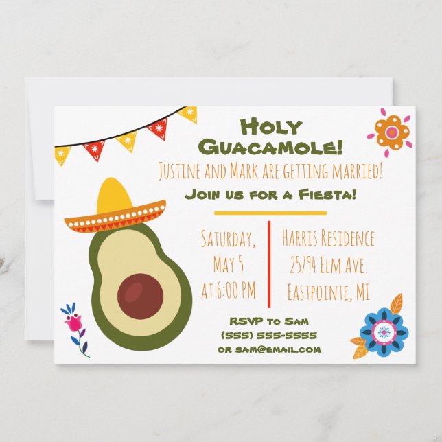 Einladung von Guacamole Fiesta (Vorderseite)