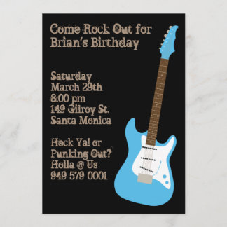 Einladung von Guitar Birthday Party