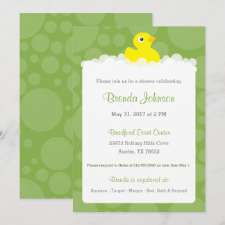 Einladung von Gummi Ducky Baby Duwer - Green