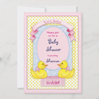 Einladung von Gummi Ducky Pink Dusche
